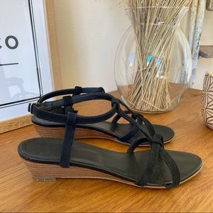 Low Heels Black Leather Minelli Sandals